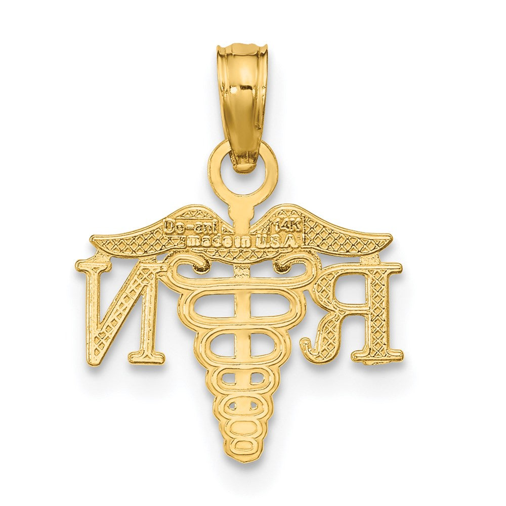 14K Gelbgold Rn Caduceus Charm