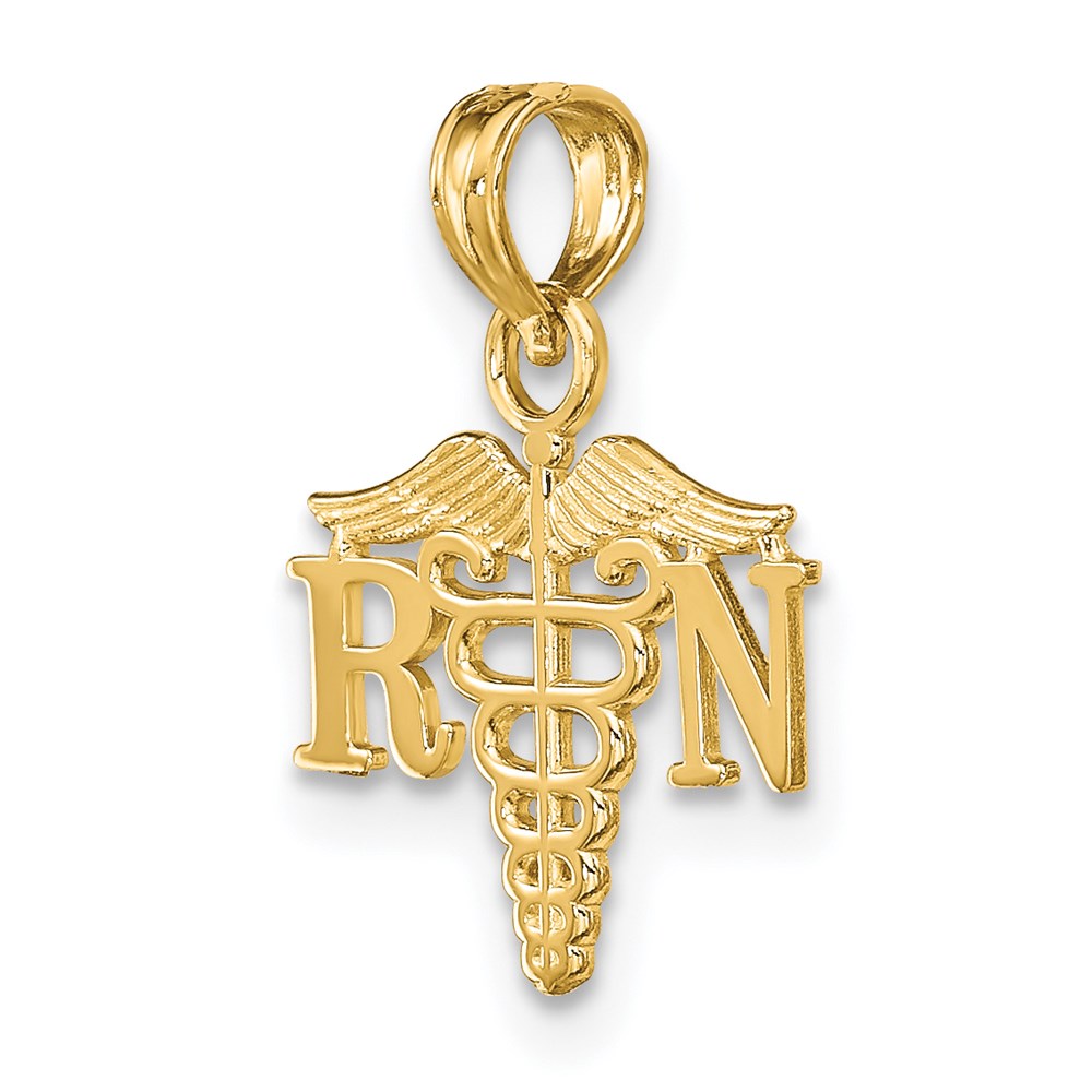 14K Gelbgold Rn Caduceus Charm