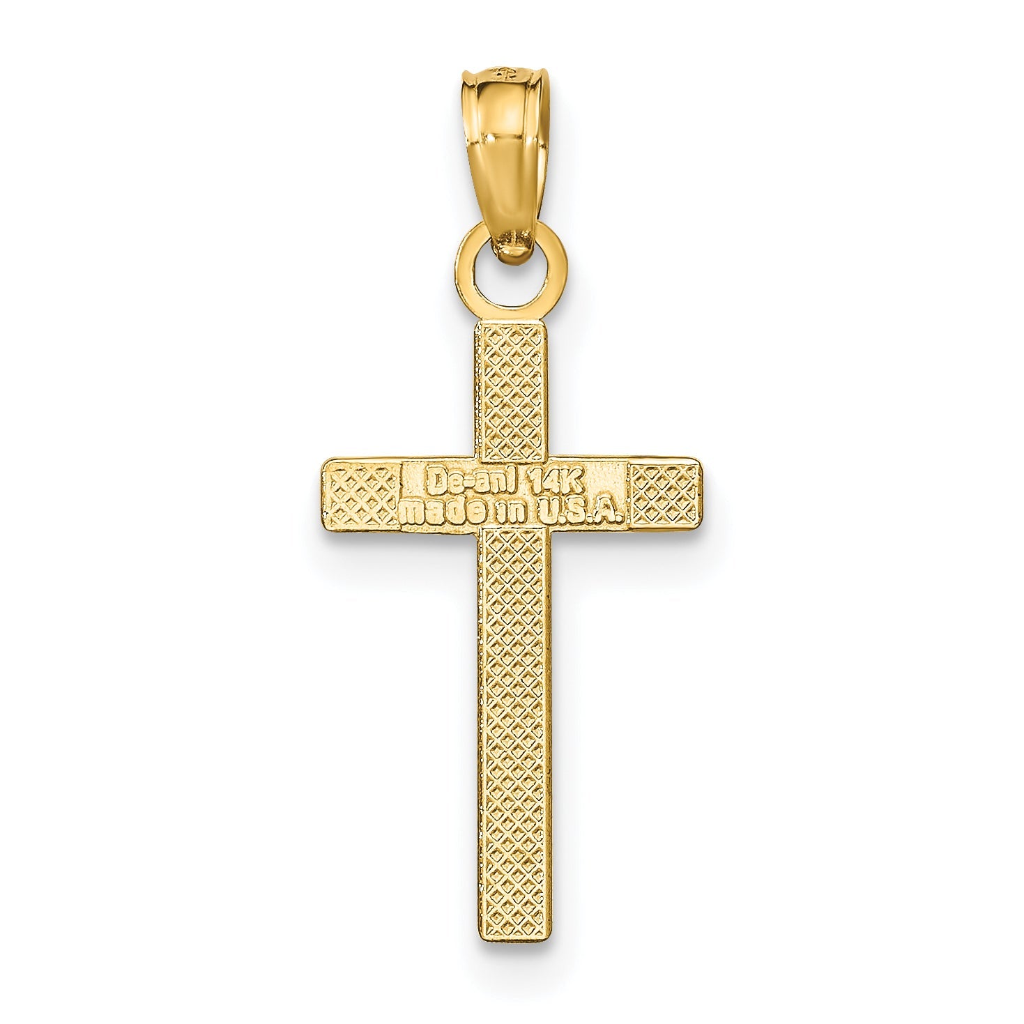 14K Gelbgold Poliert Kreuz Anhänger