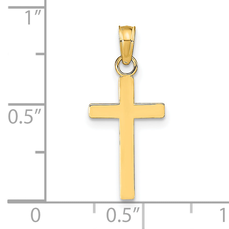 14K Gelbgold Poliert Kreuz Anhänger