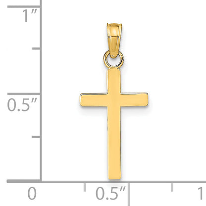14K Gelbgold Poliert Kreuz Anhänger