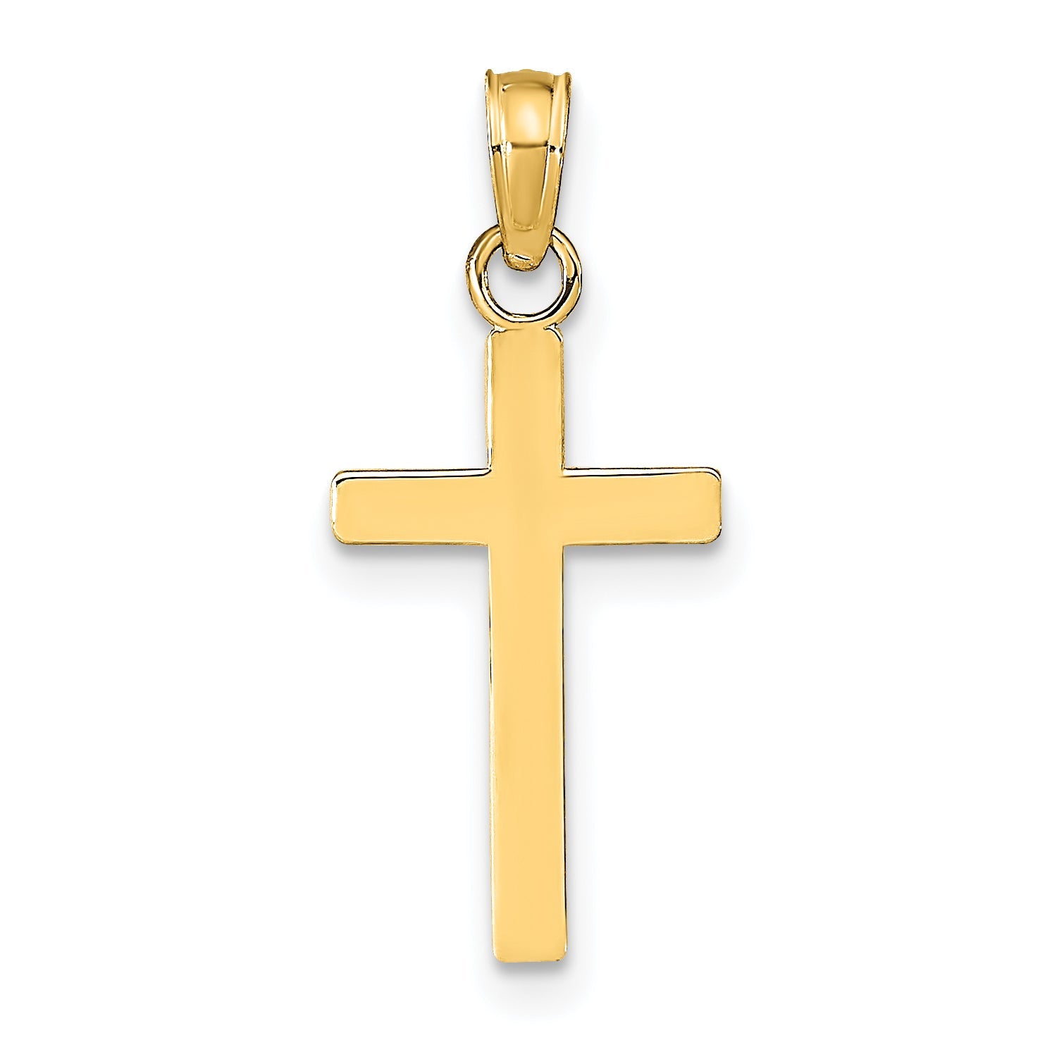 14K Gelbgold Poliert Kreuz Anhänger