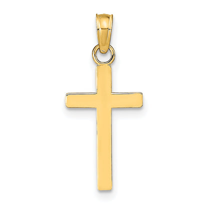 14K Gelbgold Poliert Kreuz Anhänger