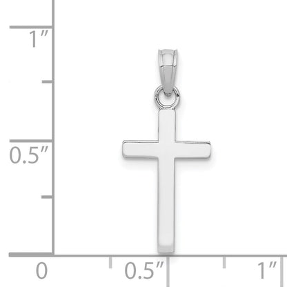 14K Weißgold Poliert Kreuz Anhänger