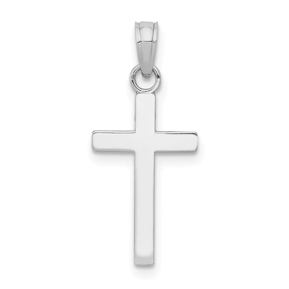 14K Weißgold Poliert Kreuz Anhänger