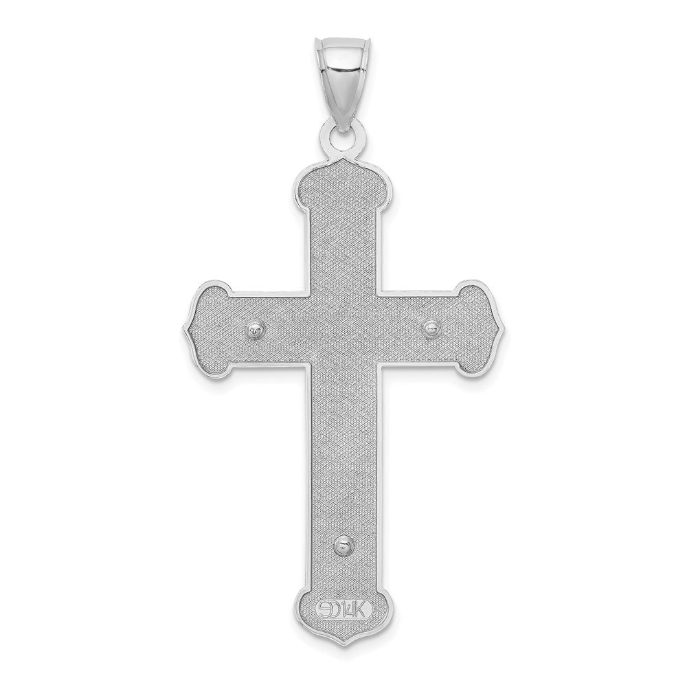 14K Weißgold Kruzifix-Charm