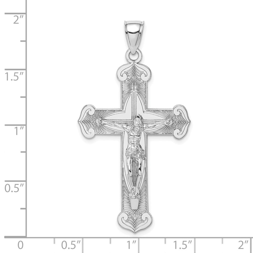 14K Weißgold Kruzifix-Charm