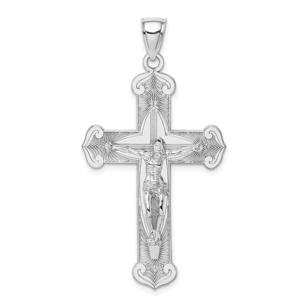 14K Weißgold Kruzifix-Charm