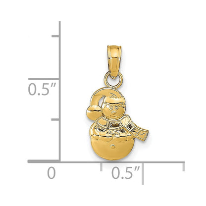 14K Gelbgold Snowman Anhänger