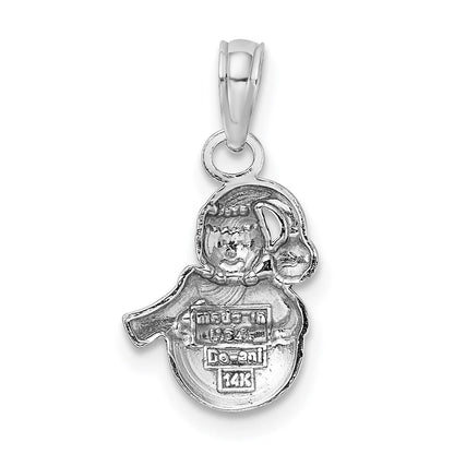 14K Weißgold Snowman Charm