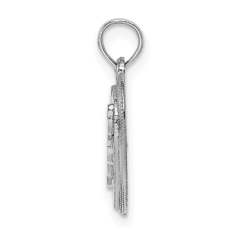 14K Weißgold Mama Inside Herz Charm