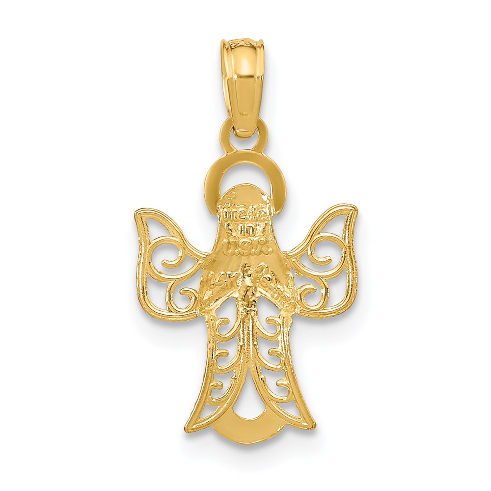 14K Gelbgold Engel Anhänger
