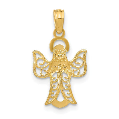 14K Gelbgold Engel Anhänger
