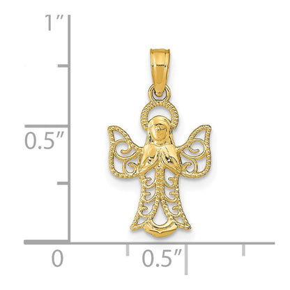 14K Gelbgold Engel Anhänger
