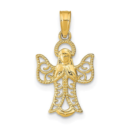 14K Gelbgold Engel Anhänger