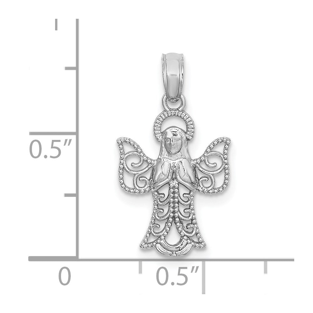 14K Weißgold Engel Anhänger