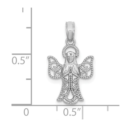 14K Weißgold Engel Anhänger