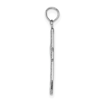 14K Weißgold Fantasie Kreuz Anhänger