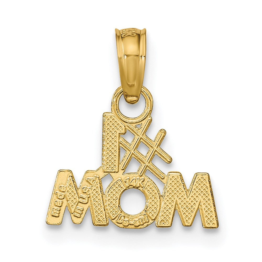 14K Gelbgold Poliert #1 Mama Anhänger