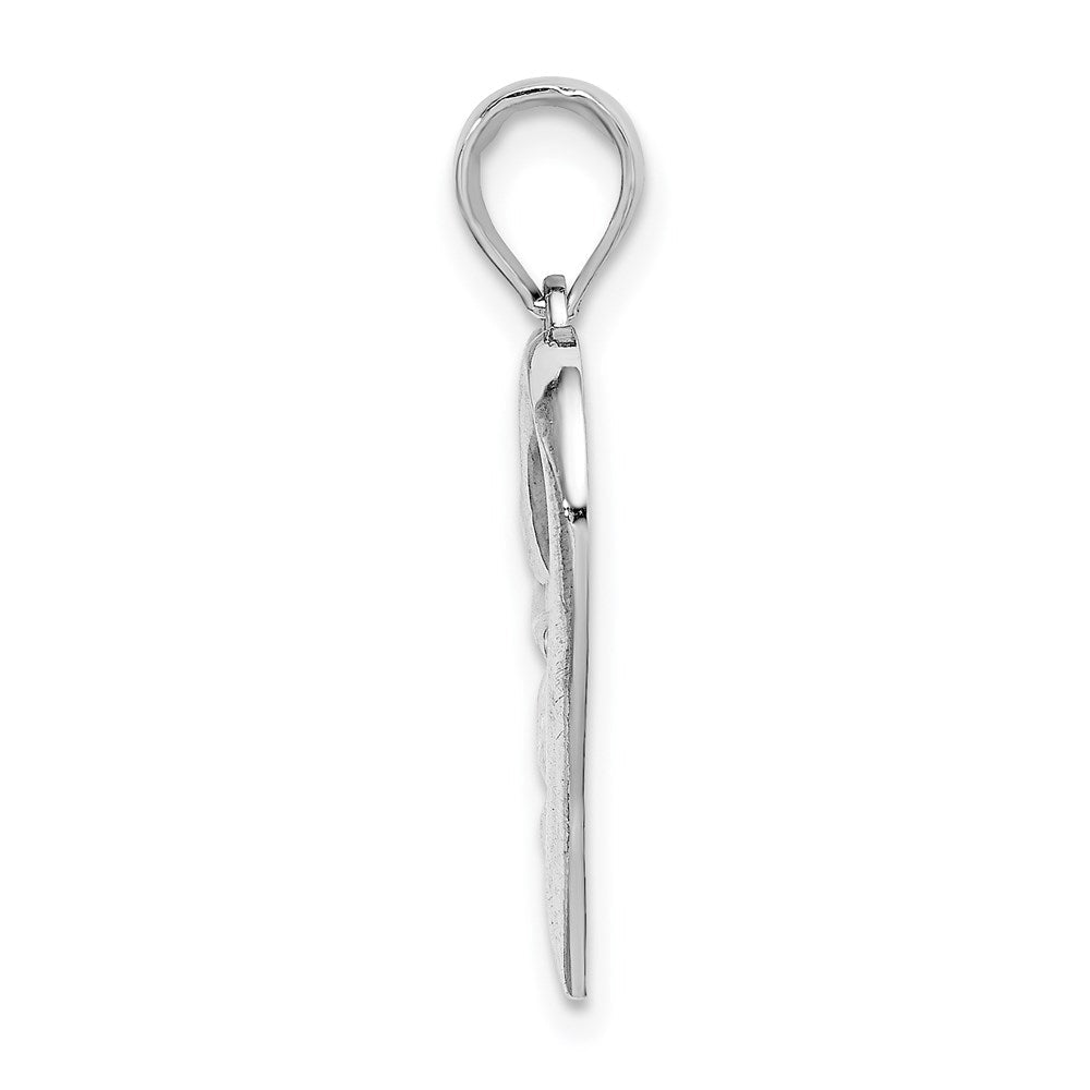 14K Weißgold Poliert - X- Herz Charm