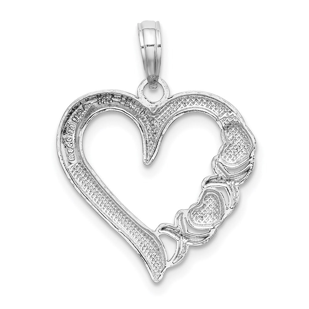 14K Weißgold Poliert - X- Herz Charm