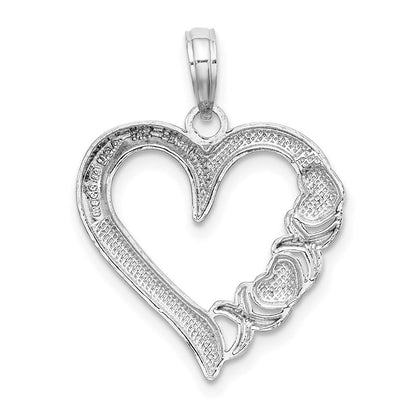 14K Weißgold Poliert - X- Herz Charm