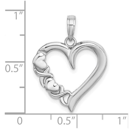 14K Weißgold Poliert - X- Herz Charm