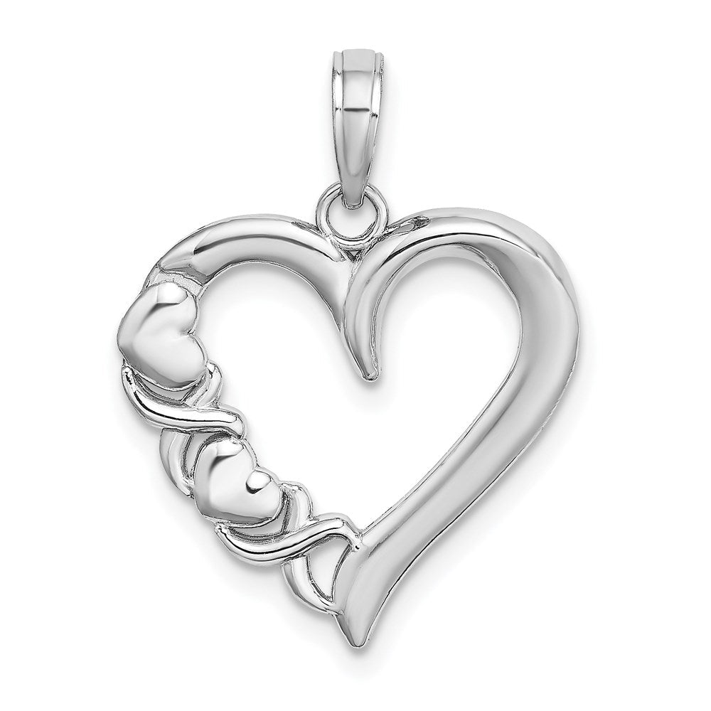14K Weißgold Poliert - X- Herz Charm