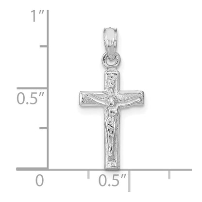 14K Weißgold Kruzifix Anhänger