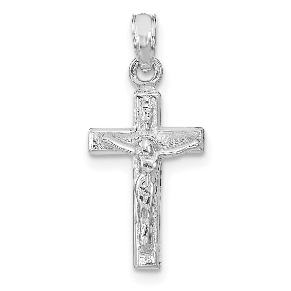 14K Weißgold Kruzifix Anhänger
