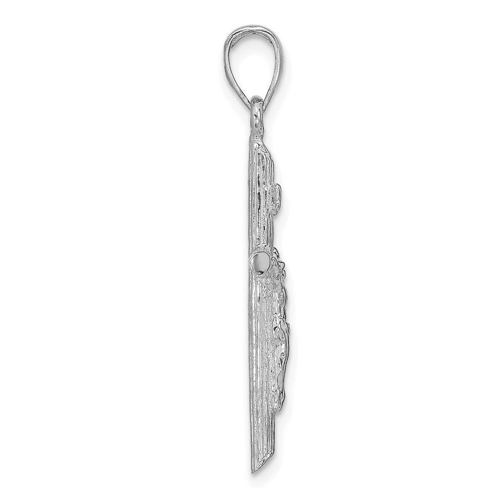 14K Weißgold Kruzifix-Anhänger