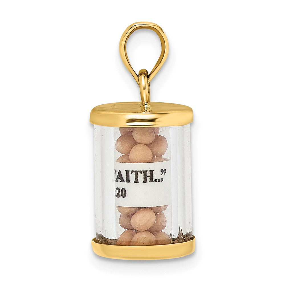 14K Gelbgold 3-d Mustard Seeds Matthew 17 Ranke Anhänger