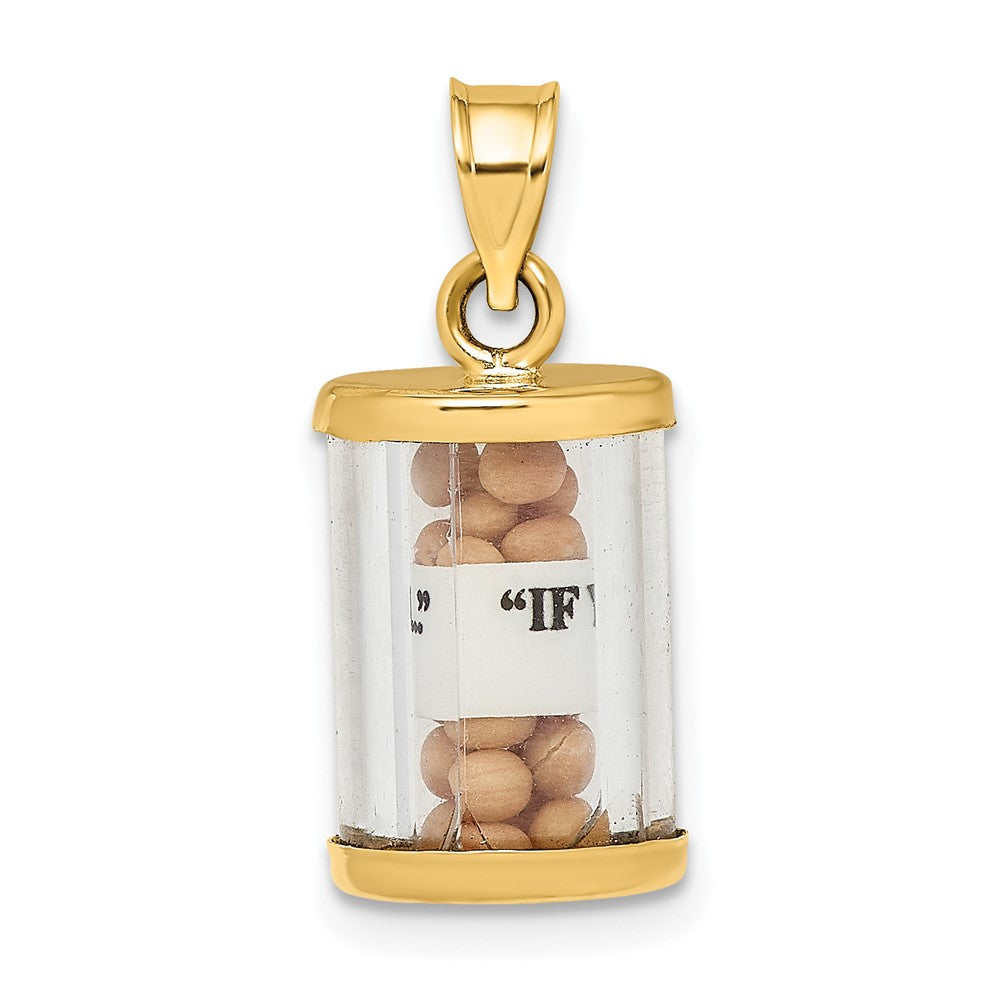 14K Gelbgold 3-d Mustard Seeds Matthew 17 Ranke Anhänger
