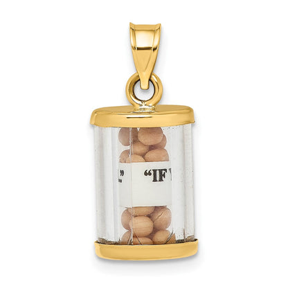 14K Gelbgold 3-d Mustard Seeds Matthew 17 Ranke Anhänger