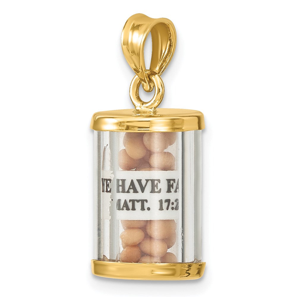 14K Gelbgold 3-d Mustard Seeds Matthew 17 Ranke Anhänger