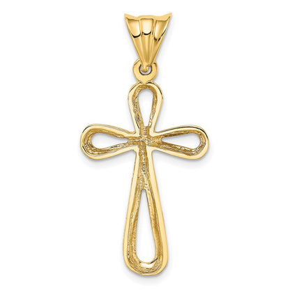 14K Gelbgold Polierter Ausgeschnittener Kreuz-Charm