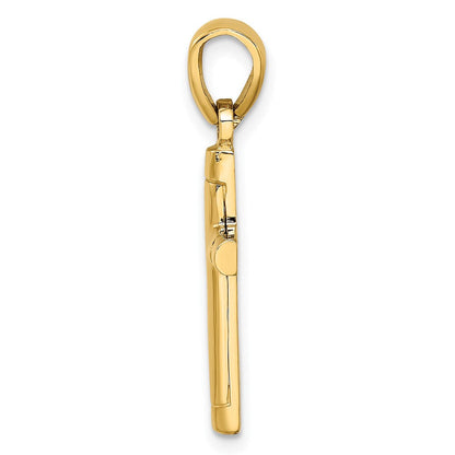 14K Gelbgold Röhren-Kreuz-Charm