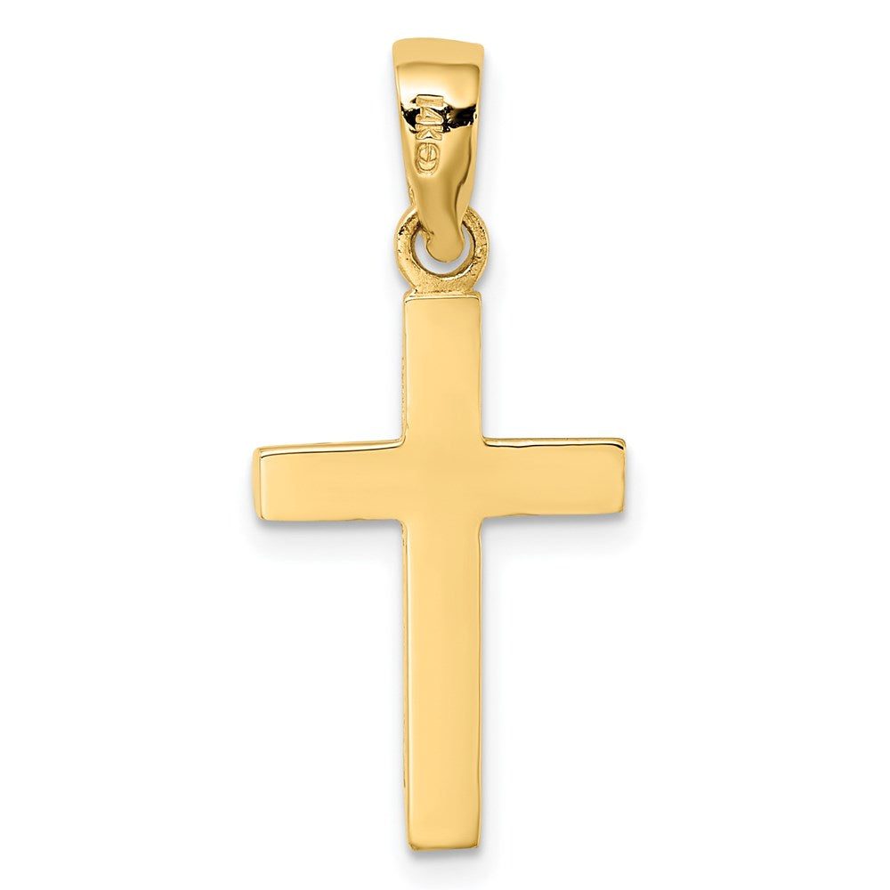 14K Gelbgold Röhren-Kreuz-Charm