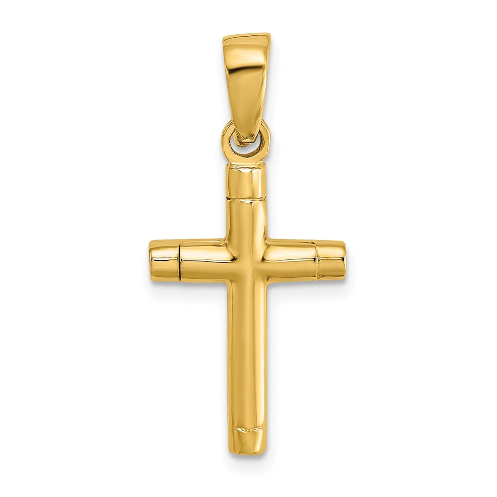 14K Gelbgold Röhren-Kreuz-Charm