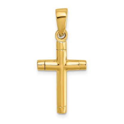 14K Gelbgold Röhren-Kreuz-Charm