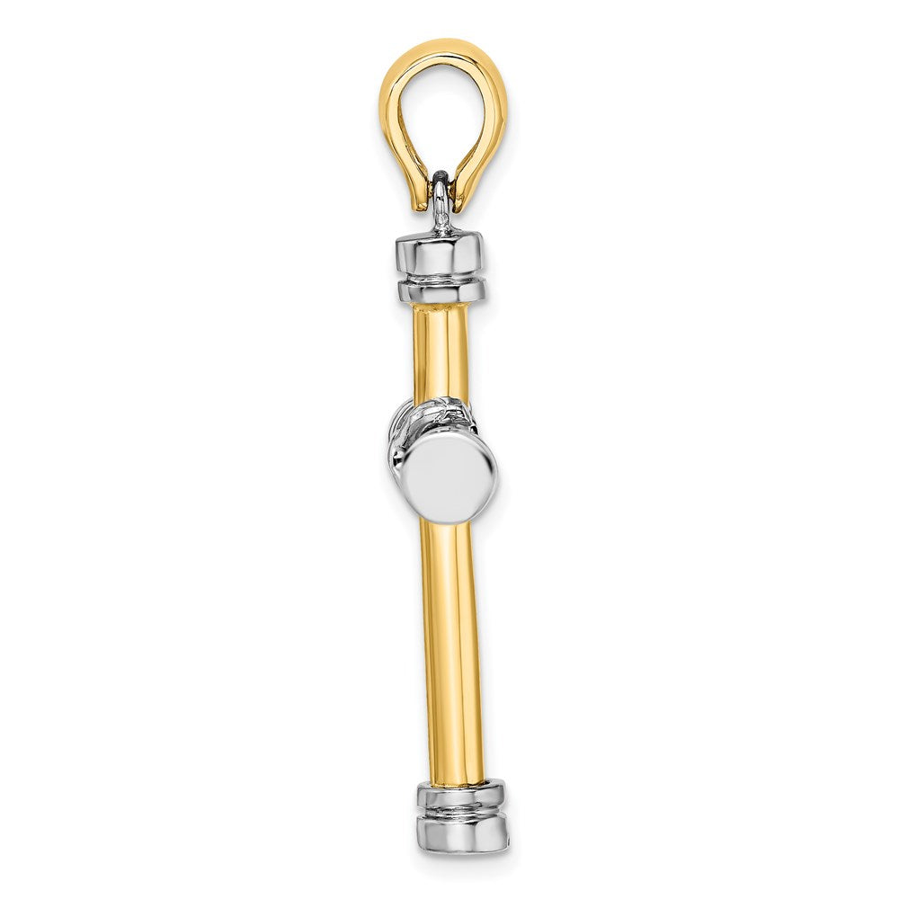 14K Bicolor Gold Poliert mit X in Mittig Kreuz