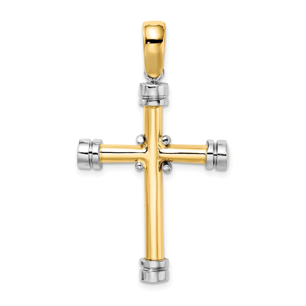 14K Bicolor Gold Poliert mit X in Mittig Kreuz