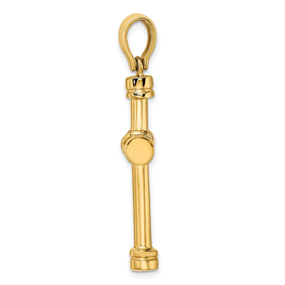 14K Gelbgold Poliert mit X Mittig Kreuz