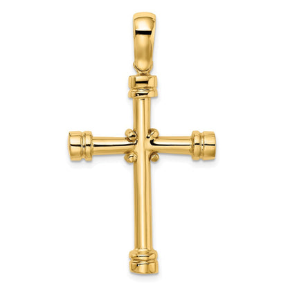14K Gelbgold Poliert mit X Mittig Kreuz