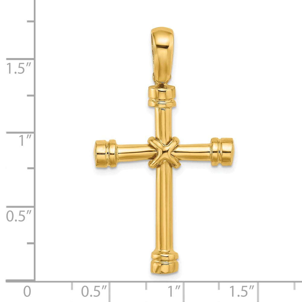 14K Gelbgold Poliert mit X Mittig Kreuz