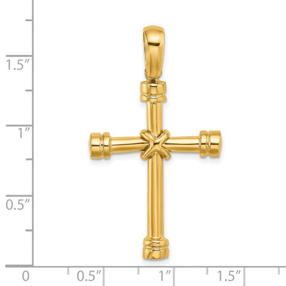 14K Gelbgold Poliert mit X Mittig Kreuz