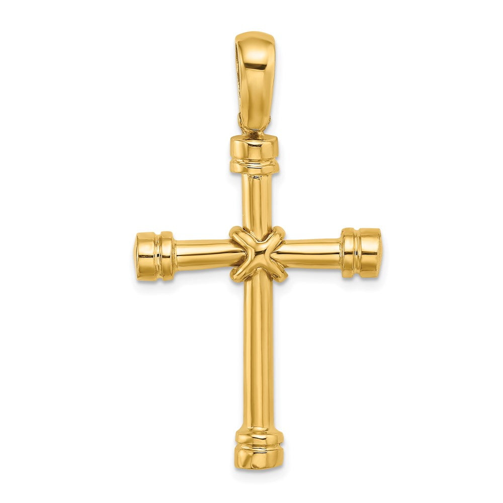 14K Gelbgold Poliert mit X Mittig Kreuz