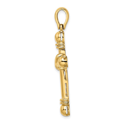 14K Gelbgold Kreuzanhänger mit X-Mitte und abgerundeten Enden
