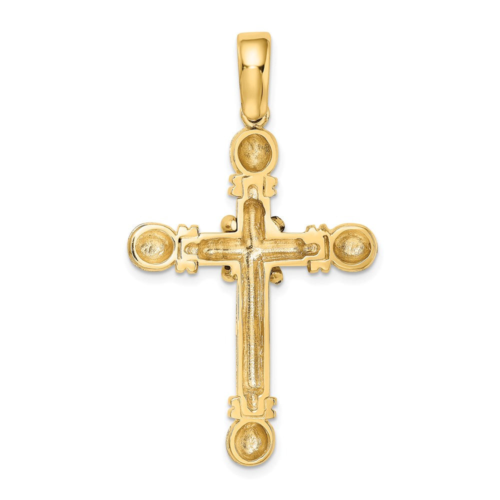 14K Gelbgold Kreuzanhänger mit X-Mitte und abgerundeten Enden