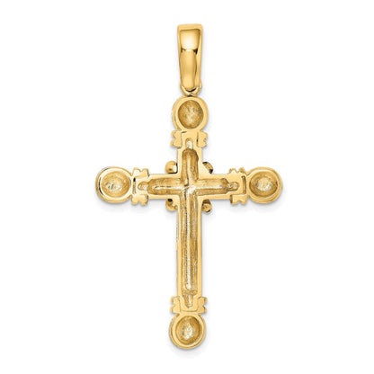 14K Gelbgold Kreuzanhänger mit X-Mitte und abgerundeten Enden